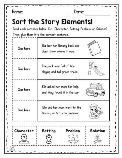 Story Elements Problem and Solution Worksheet-এর ছবি ফলাফল