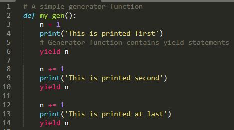 Yield in Generator Python に対する画像結果