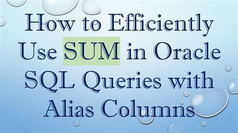 Image result for Sum Oracle SQL