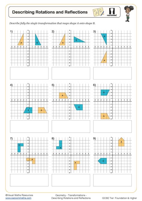 Image result for Reflection Transformation Worksheet