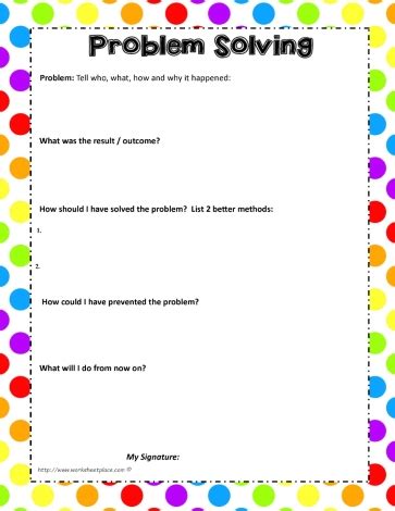 Image result for Problem Solving Steps Worksheet