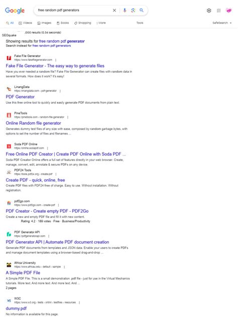 PDF Generator に対する画像結果