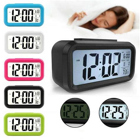 Electronic Table Clocks Large LED Digital Alarm Clock Temperature ...