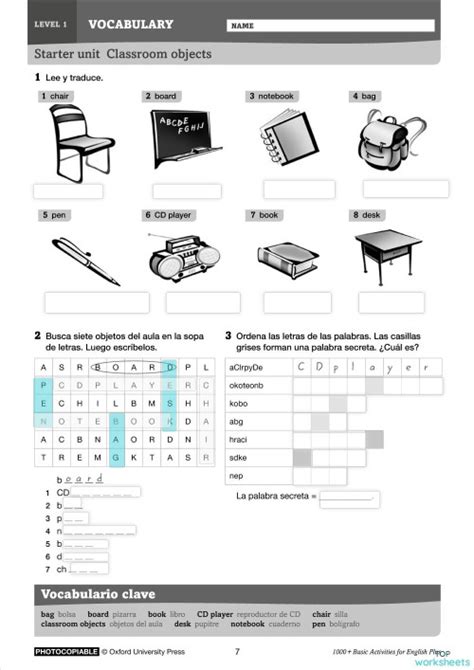 Image result for Identification of Classroom Objects Worksheet