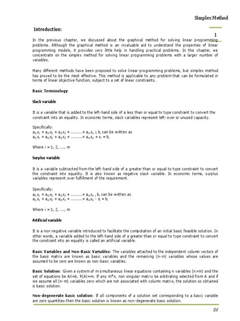 Afbeeldingsresultaten voor Simplex Method PDF