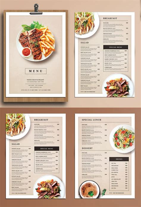Modern Restaurant Food Menu Template PSD