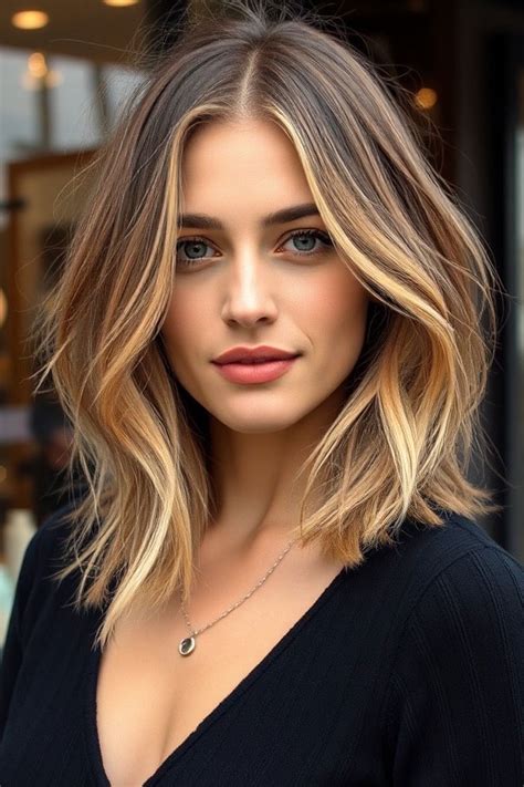 32 Low-Maintenance Medium-Length Haircuts : Middle-Parted Waves with ...
