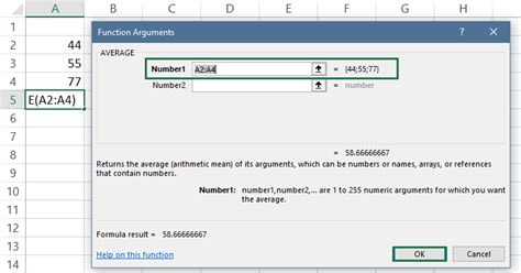 Toradh íomhá ar Insert Function Dialog Box Excel