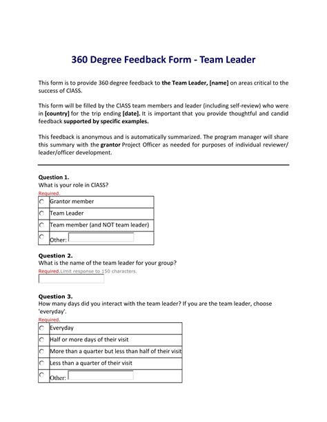 Image result for 360 Degree Feedback Form