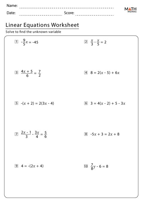 Systems of Linear Equations Two Variables Worksheet-এর ছবি ফলাফল