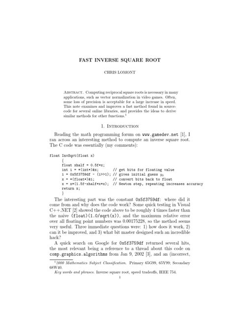 Image result for Fast Inverse Square Root Double