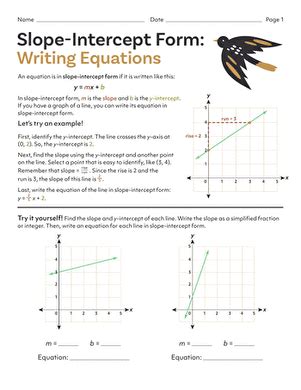 Writing Slope-Intercept Form Worksheet に対する画像結果