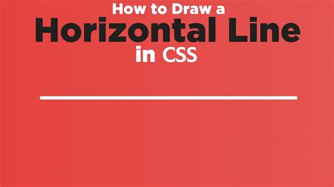 How to draw a Horizontal line in CSS - YouTube