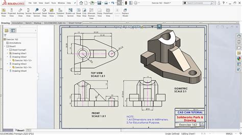 Image result for SolidWorks Part Drawing Example