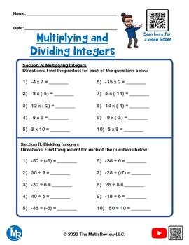 Image result for Multiplying Integers Worksheet