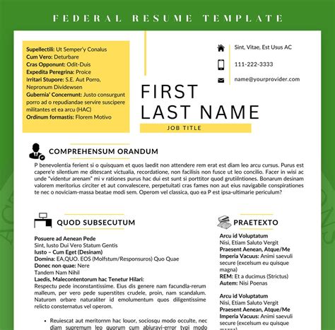 Image result for Free Downloadable Federal Resume Template for FEMA