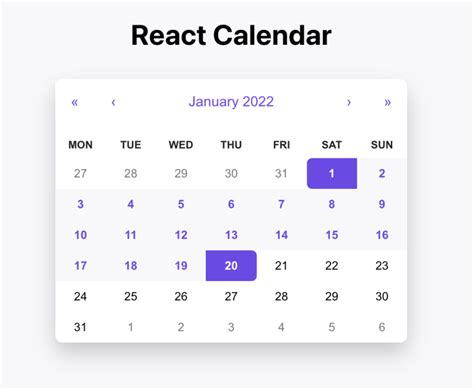 Afbeeldingsresultaten voor React Native Calendar