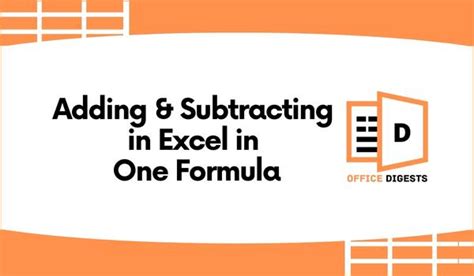 Image result for Formula for Addition Subtraction On Excel
