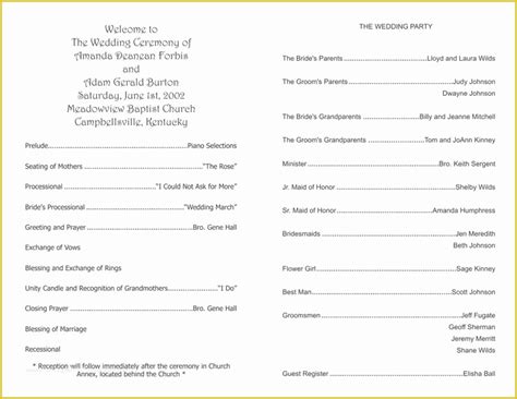 Image result for Church Wedding Program Samples