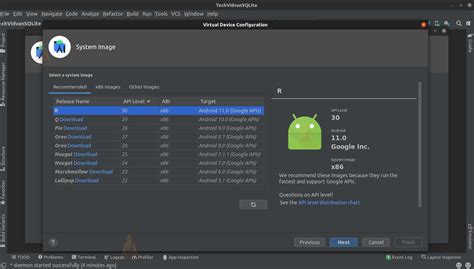 Android Virtual Device に対する画像結果