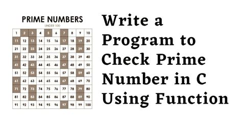 Image result for Prime Number by Function in C Programming