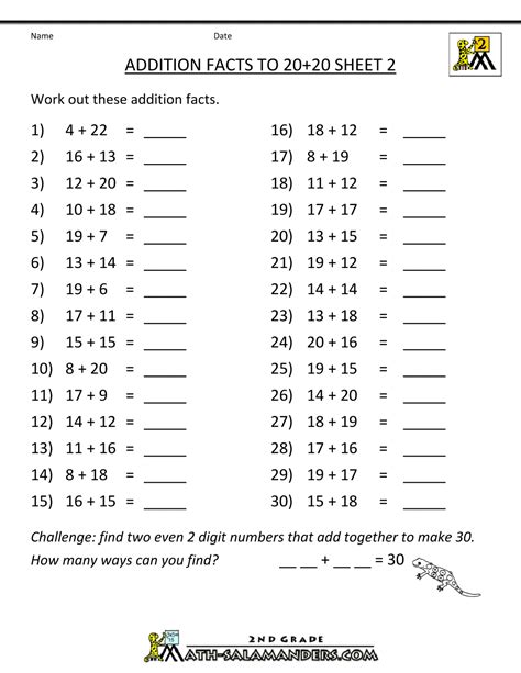 Afbeeldingsresultaten voor Free Addition Facts Worksheets