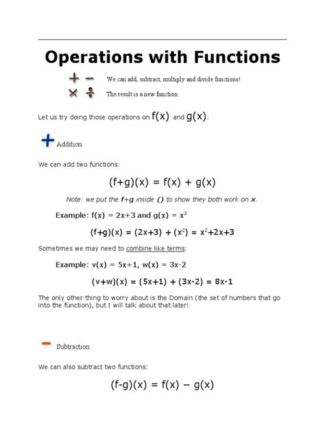 Image result for Functioning Operations Algebra