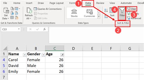 Image result for How to Remove Filter in Excel