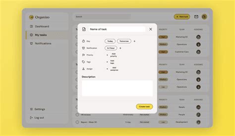 Task Management System Templetes In-App Main Page に対する画像結果