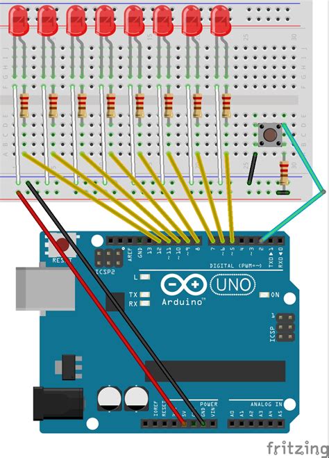 Circuit Diagram of 8 LED Arduino に対する画像結果