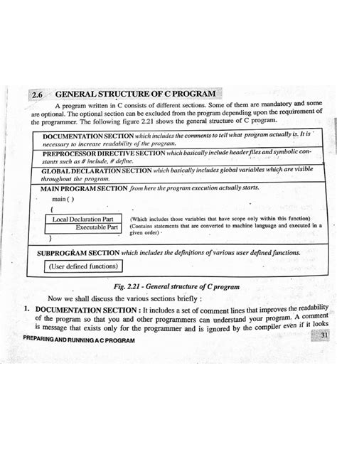 Toradh íomhá ar Structure of C Programme
