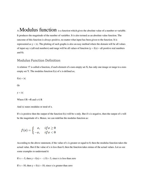 Image result for Modulus Functions Cheat Sheet