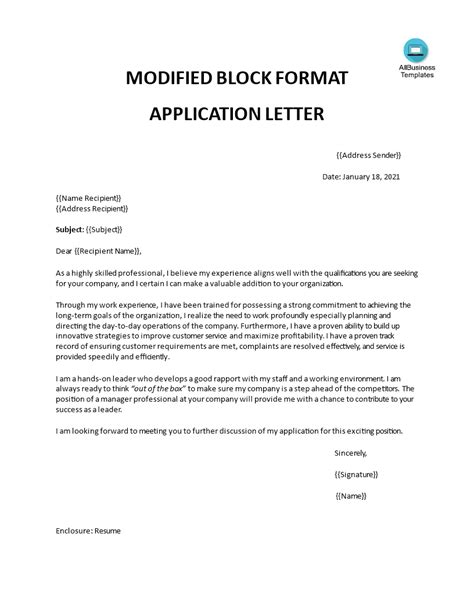 Image result for Modified Block Format Microsoft Word