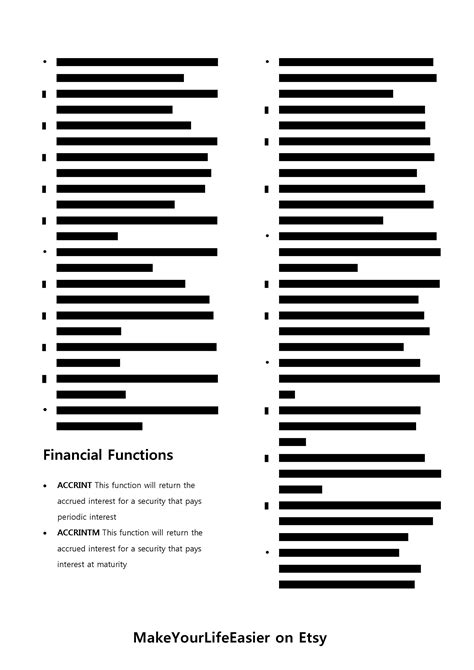 Image result for Excel Functions Cheat Sheet