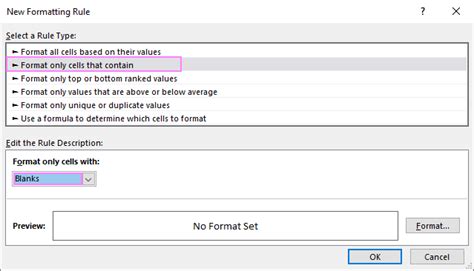 Toradh íomhá ar Excel Conditional Formatting Blank Cell