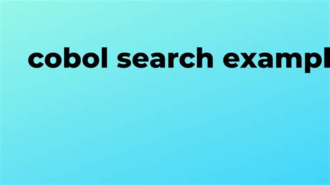 Image result for COBOL Example