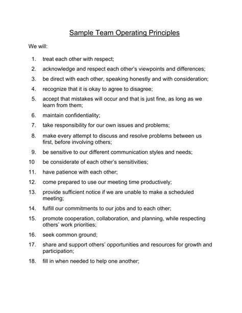 Image result for Sample Executive Operating Principles