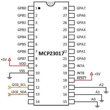 Image result for 23017 Pinout Arduino Interrupt