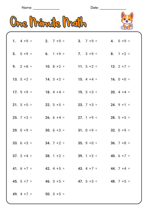 Image result for Addition Math Facts Worksheets