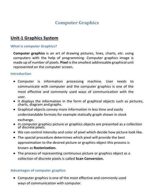 Afbeeldingsresultaten voor Computer Graphics Notes PDF for Engineering