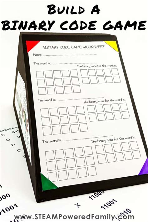 Image result for Binary Code Words Worksheet