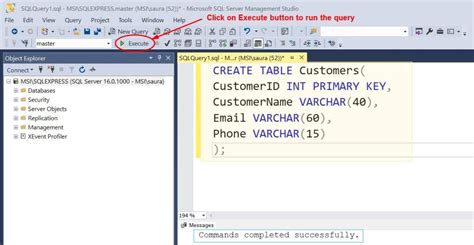 Image result for Create Table Customers