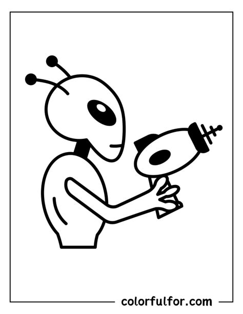 Image result for Alien with Ray Gun Coloring Pages