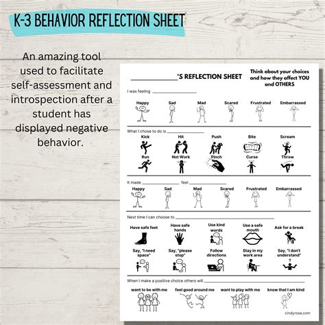 Student Behavior Reflection Sheet に対する画像結果