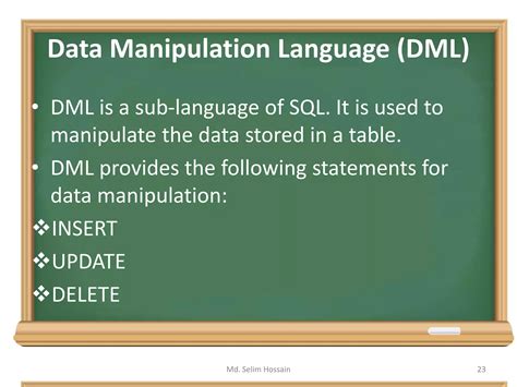 Image result for SQL Data Manipulation Language
