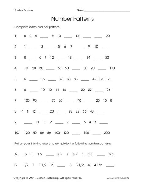 Missing Number Pattern Worksheets に対する画像結果