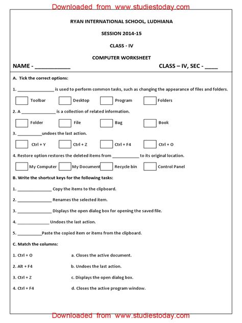 Image result for Virus Computer Worksheet Grade 4
