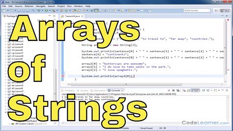 Java Tutorial - 14 - Arrays of Strings - YouTube