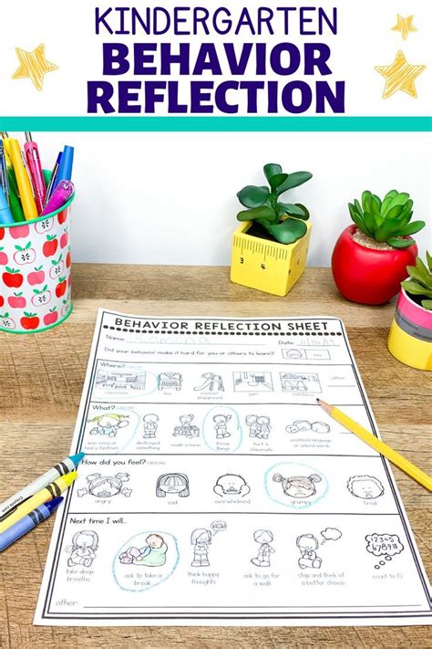 Image result for Behavior Reflection Sheet for Kindergarten