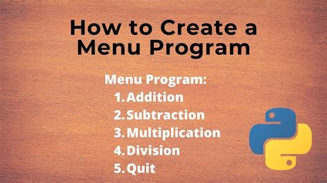 Restaurant Menu Program in Python に対する画像結果